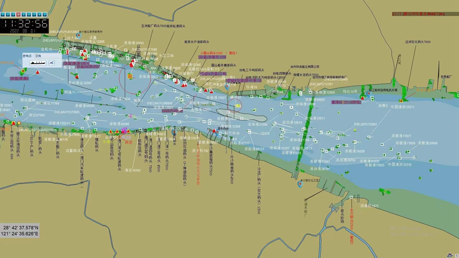 浙江海上智控平臺監測圖。浙江海事供圖